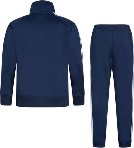 adidas Boys Tricot Tracksuit Jacket Jogger Pant Set Size 4 Dark Blue - Picture 2 of 5