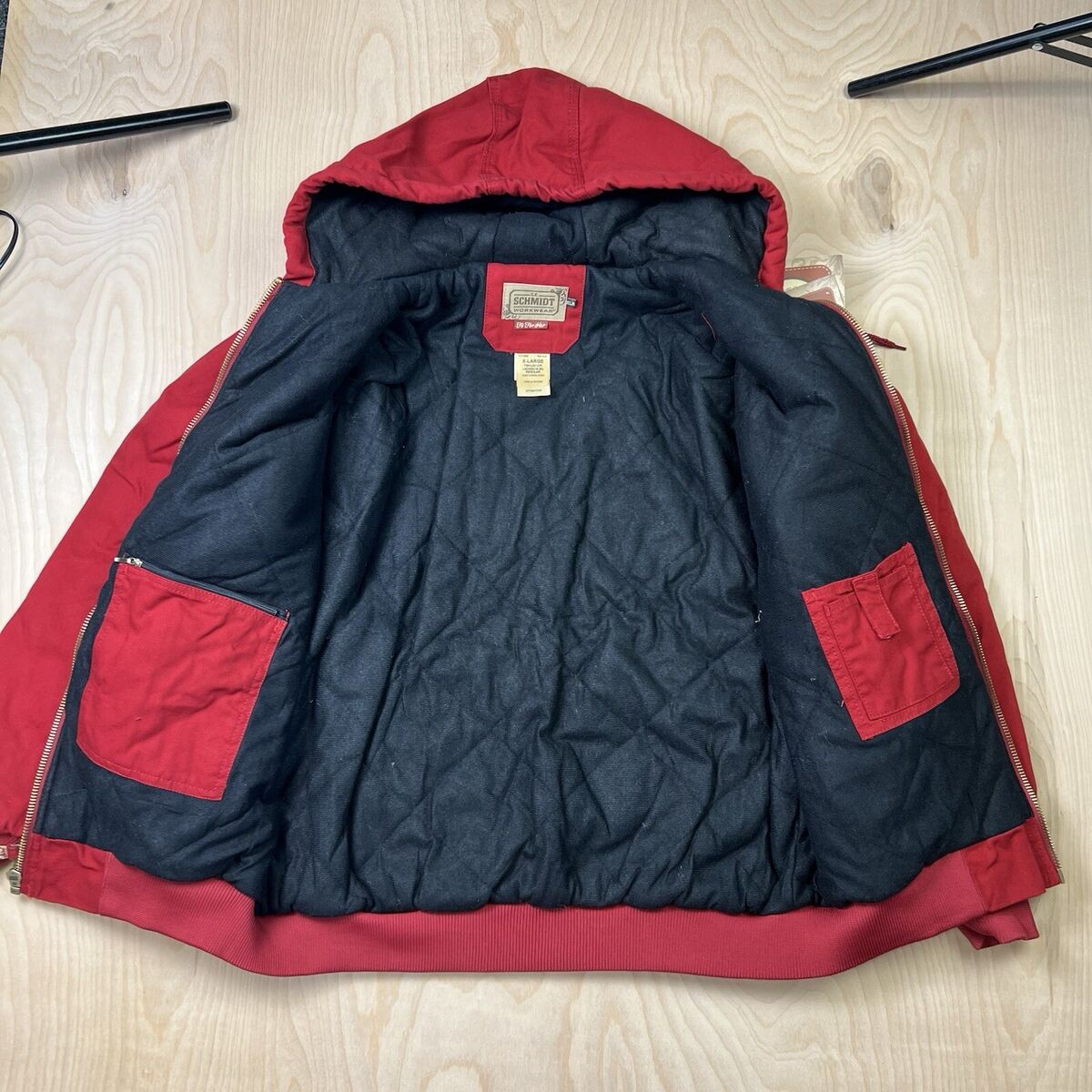 NEW SCHMIDT Womens XL Red Fleece Lined Full Zip Hooded NEW SCHMIDT Womens XL Red Fleece Lined Full Zip Hooded
