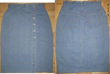 TSK45 Womans  Gitano Cotton Blue Jean denim Skirt Size Medium