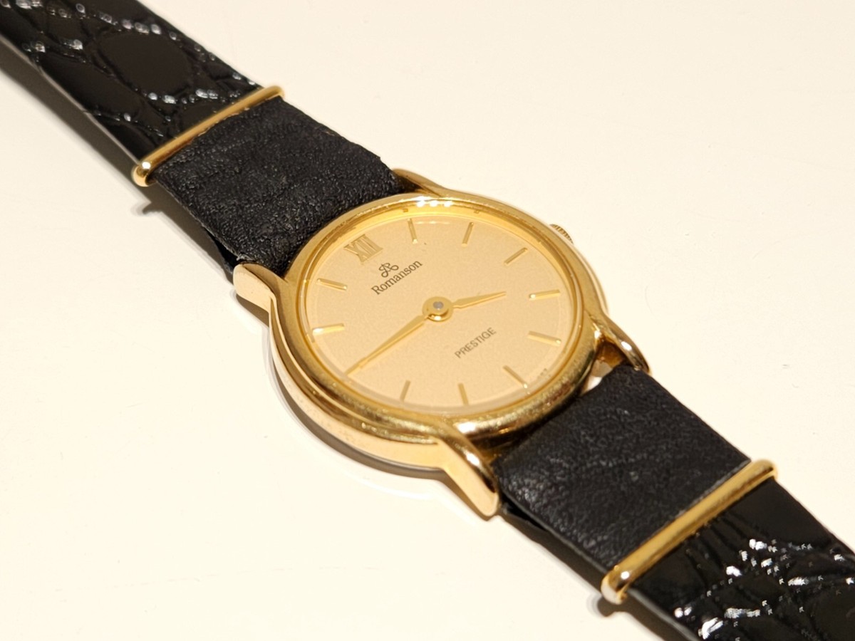 NOS Romanson Vintage Swiss Wrist Watch Brown Leather Women\'s Prestige Romanson For women Swiss made Quartz Pre-owned ❌❌sold❌❌ main image 2