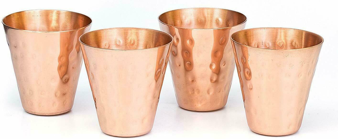 Hammered Design Moscow Mule Pure Copper Tequila Vodka Whisky Shots Tasse 4 Stück