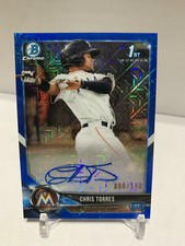 Chris Torres 2018 Bowman Chrome 1st Blue Refractor Auto #'d /150 ROOKIE RC
