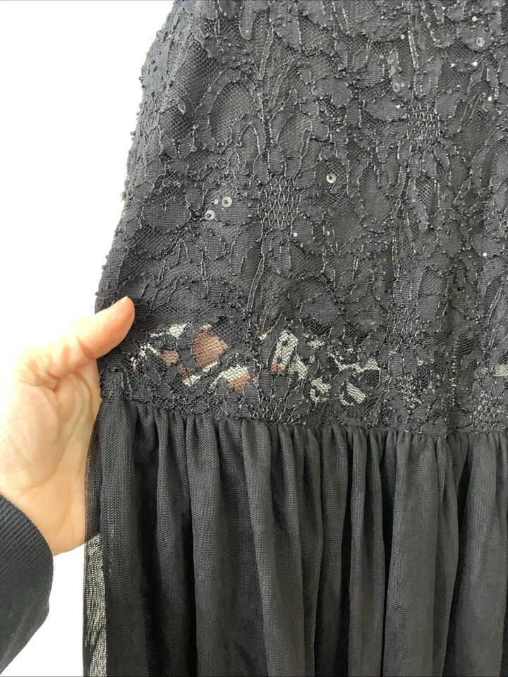 Mini Vestido De Colección Y2K Negro Talla Grande 3x Hada Grunge Oscuro Romántico Capricho Baile de graduación Foto 2 de 4