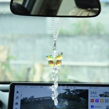 Rainbow Effect Butterfly Car Mirror Hanging Decor, Suncatcher Rearmirror Hanging