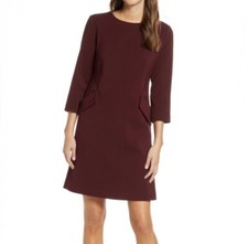 Eliza J Pocket Detail Crepe Shift Dress Size 6
