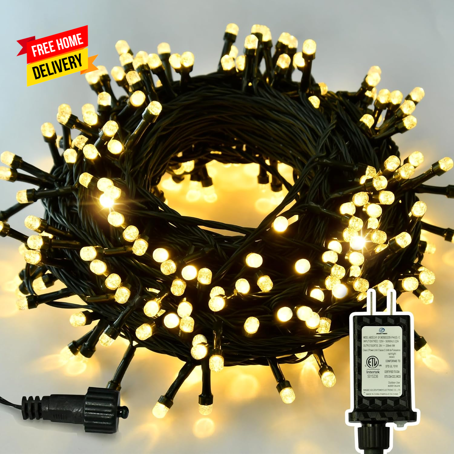 300 LED Christmas String Lights, 110FT Connectable Waterproof String Lights Gree