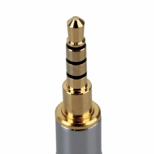 Microphone MIC stéréo 3,5 mm - 4 pôles écouteur prise audio - flic argenté et doré - Photo 3 sur 7