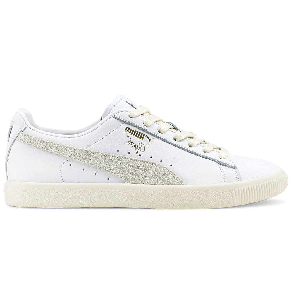 Puma Clyde Base Lace Up  Mens White Sneakers Casual Shoes 39009101