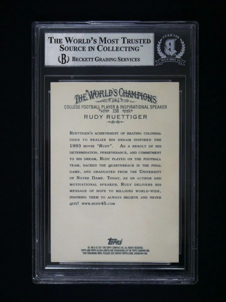 RUDY RUETTIGER 2011 TOPPS ALLEN & GINTER SIGNED & INSCRIBED 5 FT NOTHING BAS COA - Image 2 of 2