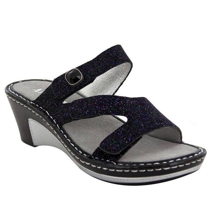 ALEGRIA Loti sandalo zeppa LOTTO 699 40 donna cinturino regolabile punta aperta metallizzato