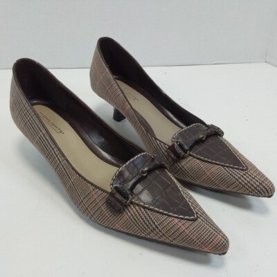 Highlights Vintage Gator Top Cloth Heels Women s Size 7.5M Pointed Toe Pumps