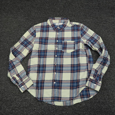H&M Shirt Womens Size 6 Blue & White Plaid Button Up Long Sleeve Casual Ladies