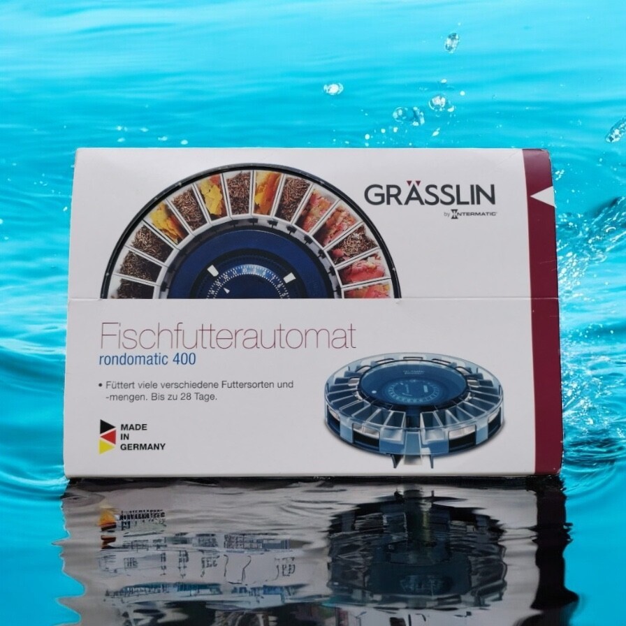 Grässlin Rondomatic 400 Futterautomat - bis zu 28 Tage Fütterung Aquarium Futter