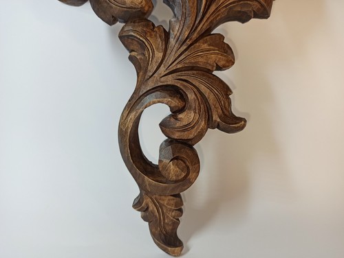 Vintage wall shelf, Unique Hand Carved wall shelf, Carved wooden shelf for icons - Picture 6 of 12