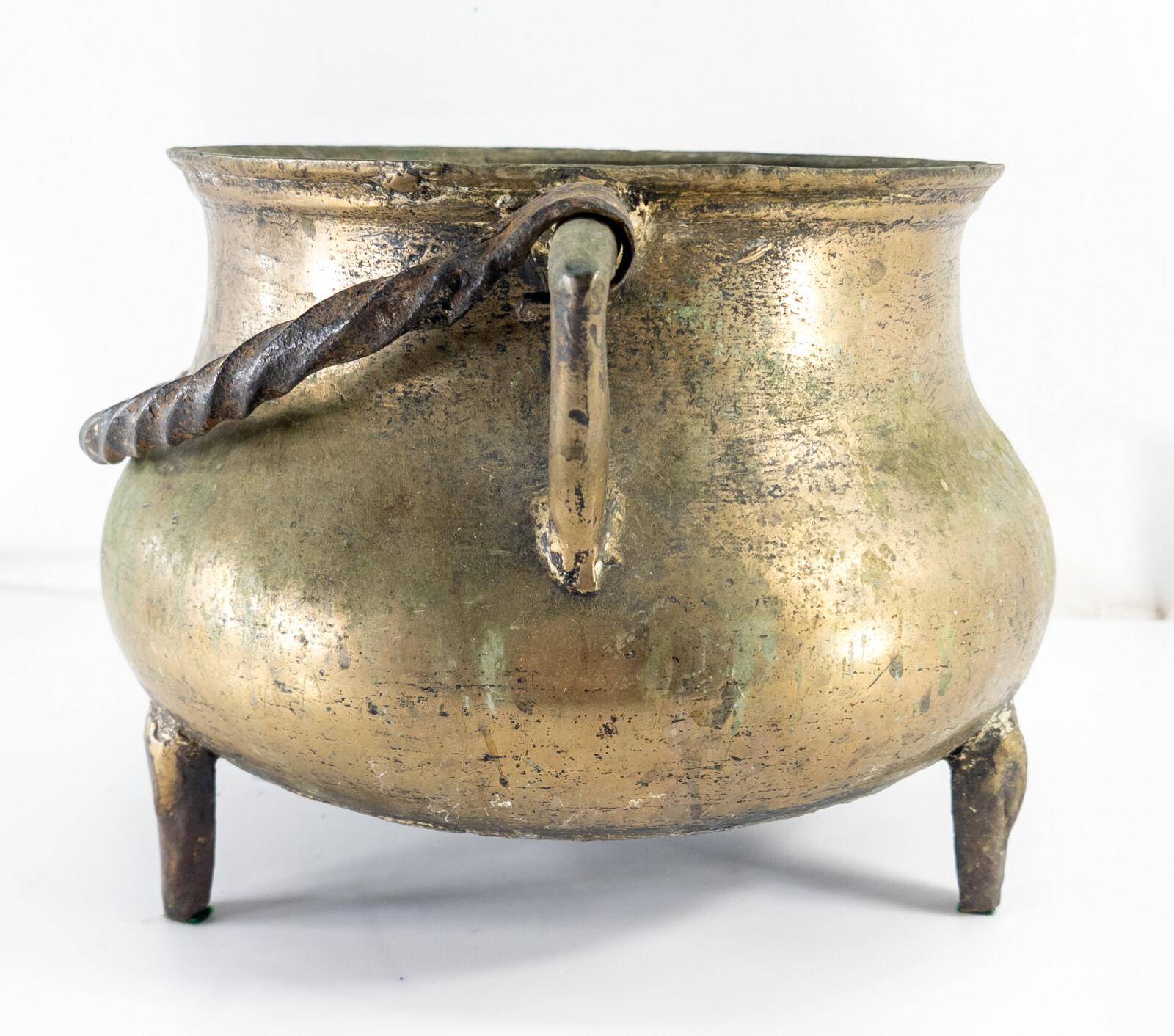 Antique Early Heavy Bronze European Cooking Stew Pot Cast Iron