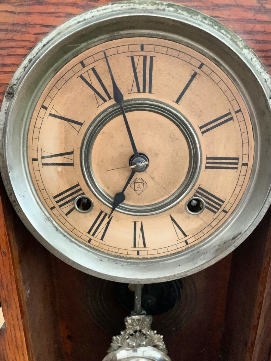 アンソニアANSONIA CLOCK［USA］ Original Antique Winding Ansonia USA Wall Clock - Antikcart