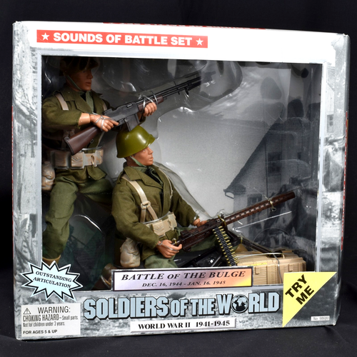 12" Soldiers of the World Battle of the Bulge Sounds WW II US Army 2 Figure Set - Picture 16 of 16