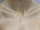 925 10k rose gold .06ct SI2 H diamond bar with heart pendant necklace 2.6g 18" — photo 7