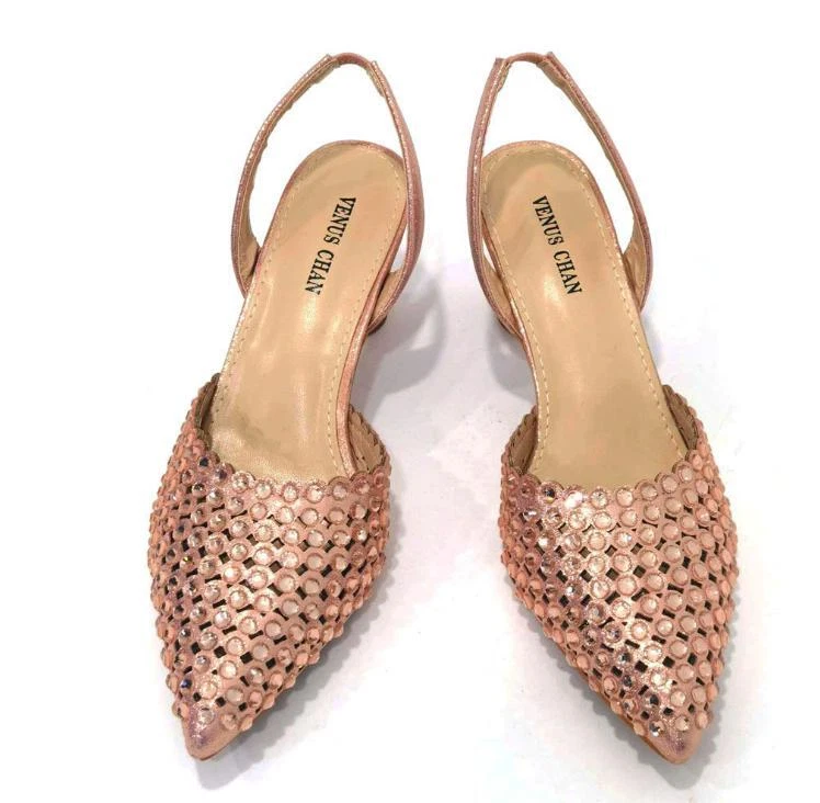 Vestido de festa feminino strass gatinho salto balde vestido casamento sapatos glitter  - Imagem 3 de 4