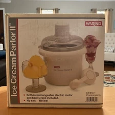 Waring Ice Cream Parlor II 2 Crank /Electric Store In Freezer Integrated Bowl