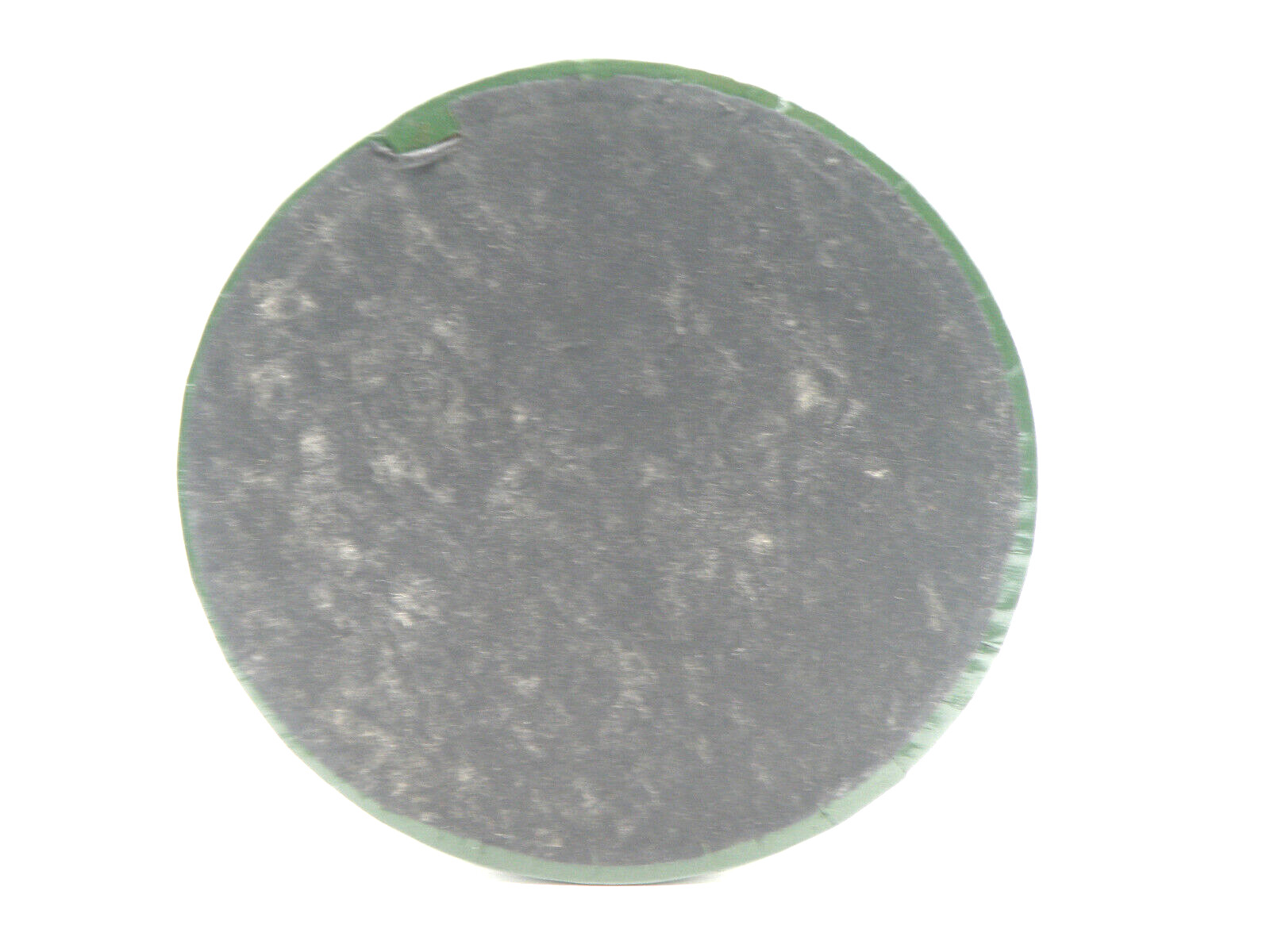 Vtg Glass Ashtray Faux leather holder Green / Gold Mid Century Modern 5" Round