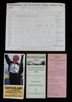 Olympic Games Olympische Spiele 1936 4x Broschüren in holländisch