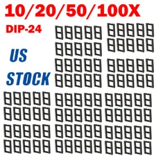 10/20/50/100PACK 24Pin Wide DIP Round IC Socket Solder Type Gold Plated Machined