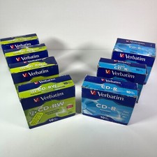 Verbatim CD-RW 12x, 80 min. CD-R 52x AZO Recordable CD 700mb Lot of 80  NEW 
