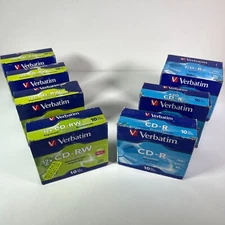 Verbatim CD-RW 12x, 80 min. CD-R 52x AZO Recordable CD 700mb Lot of 80 * NEW!