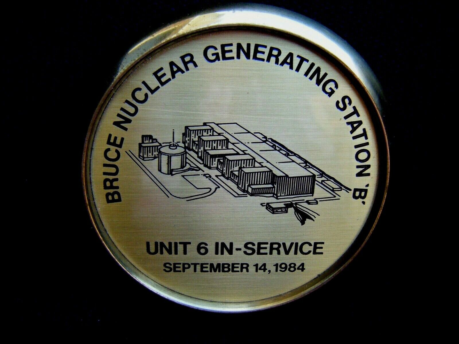 Nuclear Power Plant Bruce Generating Station Brass Coaster 1984