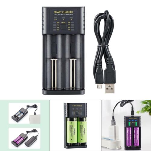 Dual Slot Smart Battery Chargeur USB Pour LI-ION / IMR NCR 25500 26650 INR