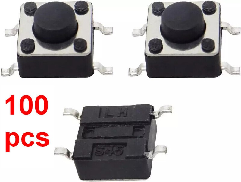 100PCS 6X6X4.3mm 4 Pin Micro SMD SMT Momentary Tactile Switches Push button