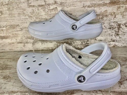 fur lined crocs light blue