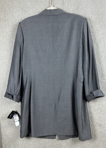 Le Suit Long Coat Womens 18 Gray Long Sleeve NWT Business Career Woman - Picture 14 of 15