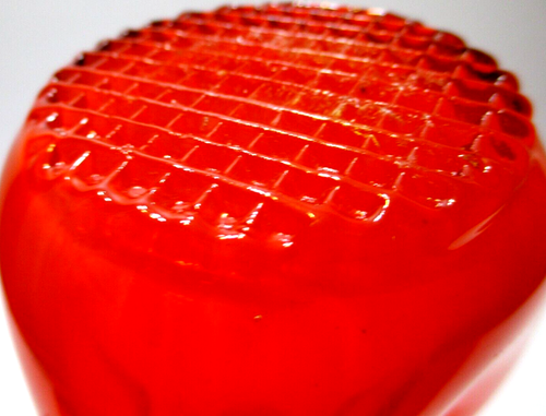 Hand Made Hand Crafted Italian Glass Vase Orange Swirl Pinched Sides 9 1/2" T - Picture 5 of 5