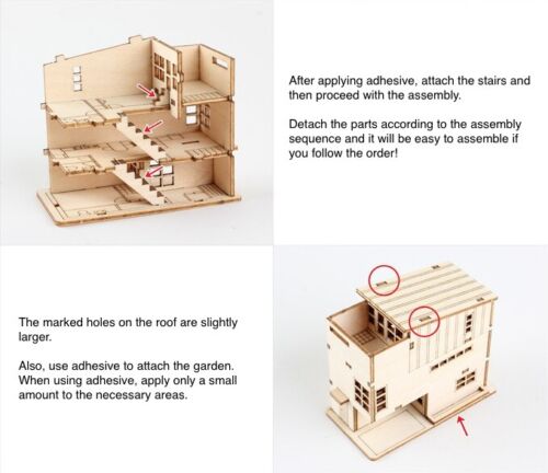 Youngmodeler Hobby Wooden Model Kits mini Small Compact House - Picture 6 of 9
