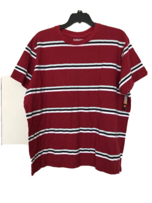 Route 66 Original Clothing Co.Authentic Short Sleeve Striped Mens Top Red 2X NWT