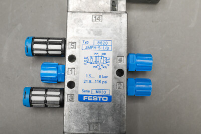 NEW Festo JMFH-5-1/8 Pneumatic Valve Assembly WITH SOLENOIDS 110VAC Coils