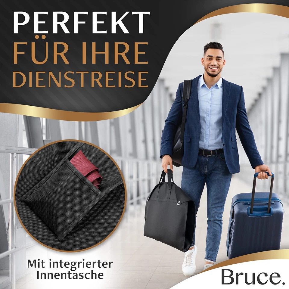 Bruce.® Kleidersack Set - 120GSM Atmungsaktiv - Kleiderhülle für Anzug und Kleid - Bild 3 von 4