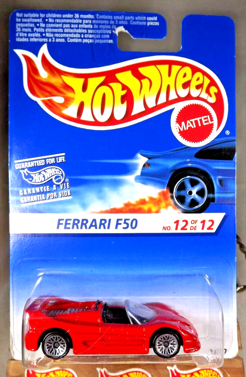 1995 Hot Wheels International Card FERRARI F50 12/12 Red w