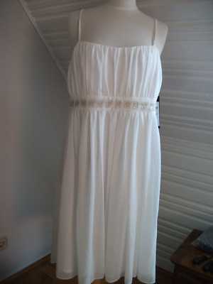 Swing  - traumhaftes,exclusives,weißes Spagitti Trägerkleid   Gr.44 neu