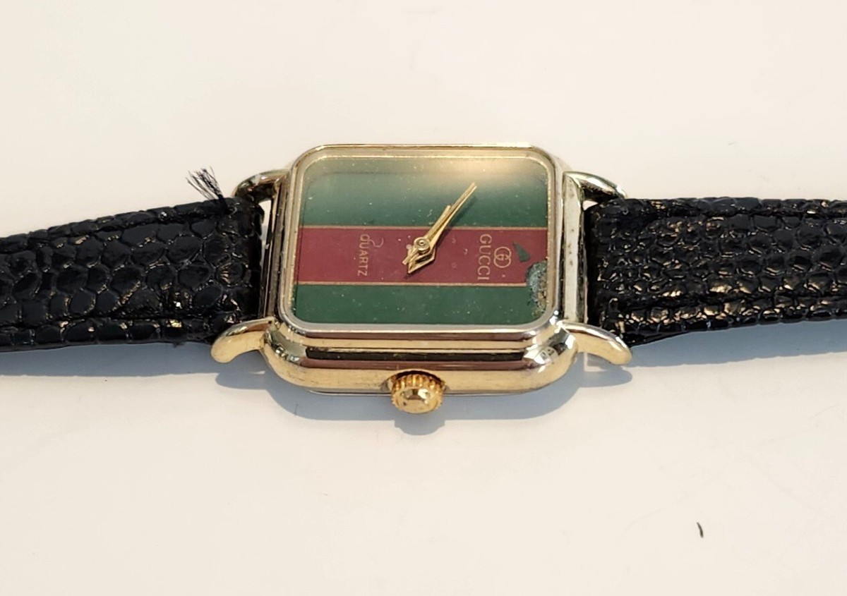 Vintage Gucci Red & Green Square Wristwatch! | eBay Vintage Gucci Red & Green Square Wristwatch! | eBay