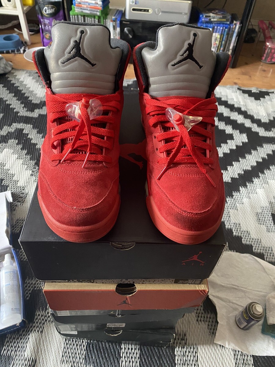 Nike Air Jordan 5 Retro Red Suede Men’s Size 10.5 Raging Bull 136027-602 Sneaker s-l400.jpg main image 4