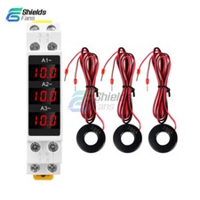 AC 80-500V 1-100A DIN-Rail Three-Phase AC Ammeter Digital Display Current Meter