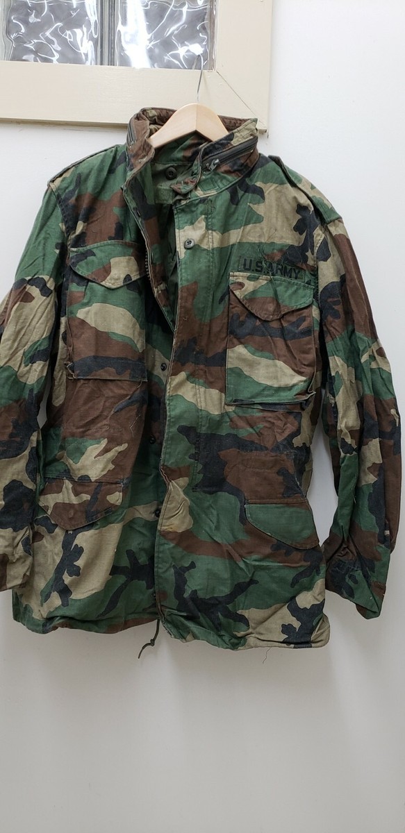 レアUS ARMY 迷彩服 M (Medium - Long) VINTAGE US ARMY M65 WOODLAND CAMO PATCH FIELD JACKET 2005