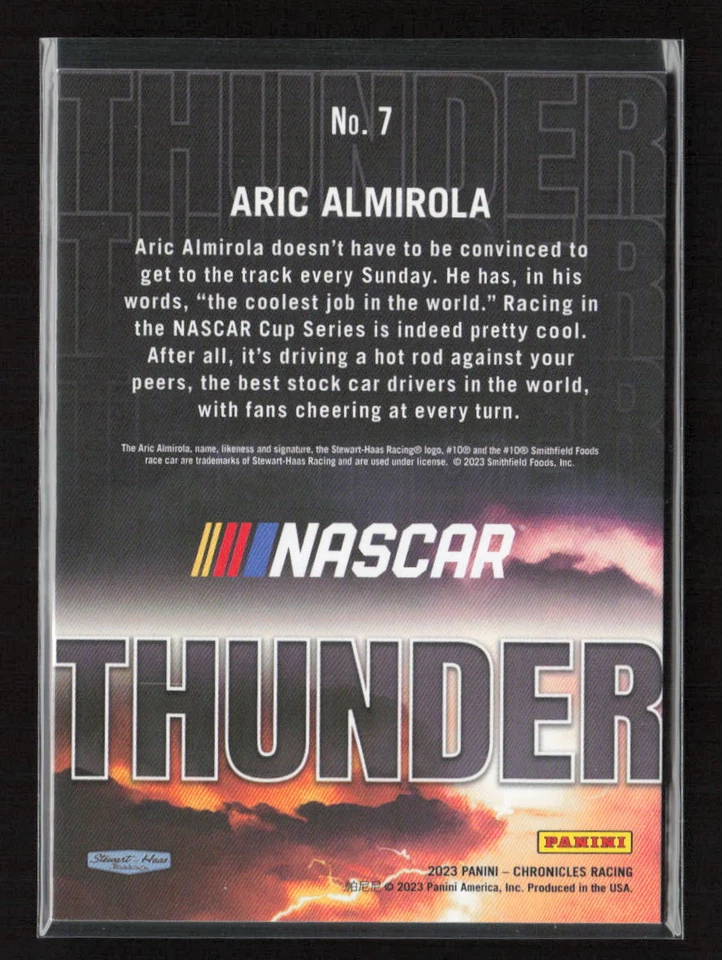2023 Panini Chronicles #7 Aric Almirola Thunder Red /99 - Image 2 of 2