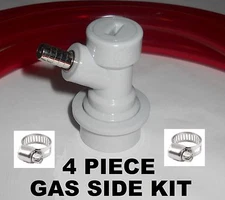 CMB BALL LOCK GAS SIDE KIT w/GREY QD, 5' RED CO2 TUBING, AND CLAMPS CM BECKER 