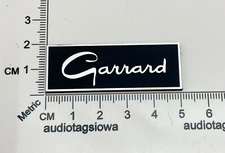 Garrard  Badge Logo Custom Made Incised Black & Silver Acrylic Self Stick