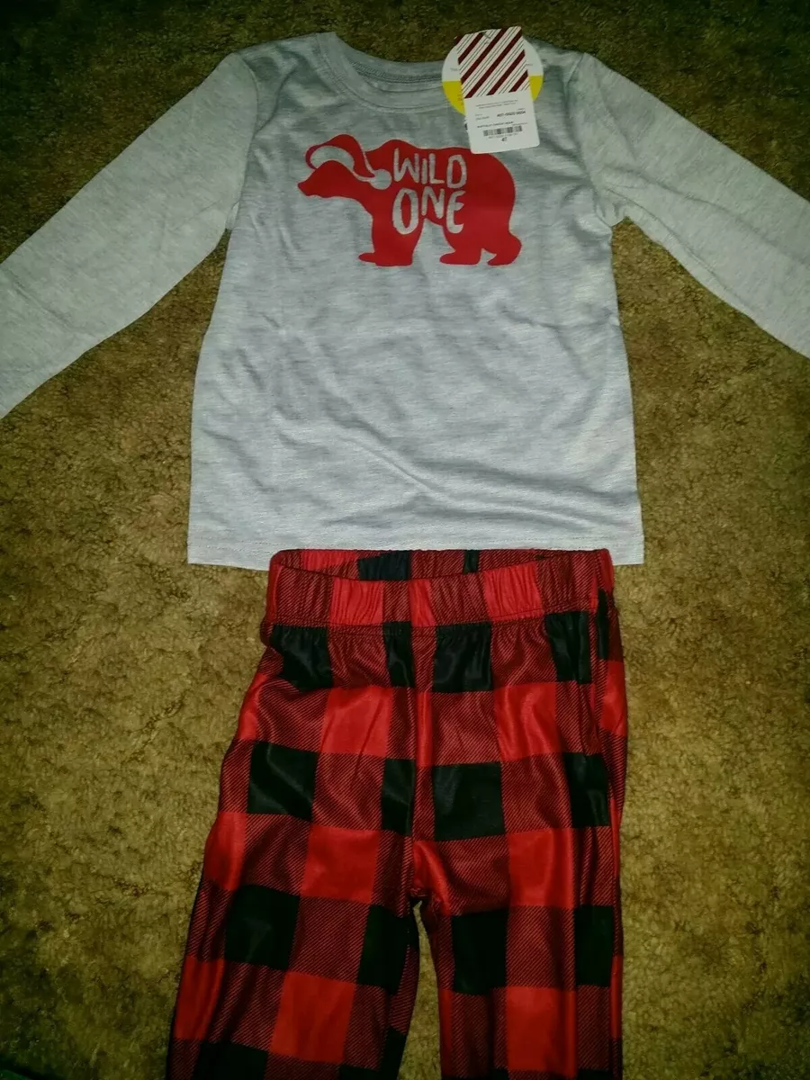 North Pole Trading Company NWT buffalo check bear pajamas size 4T