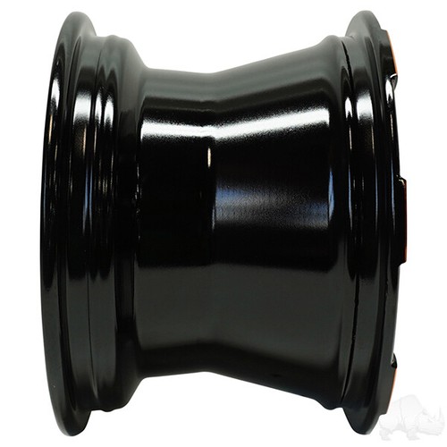 Golf Cart (4) RHOX 10'' Wheels Vegas Black With Orange 10x7 Rim - Picture 3 of 4